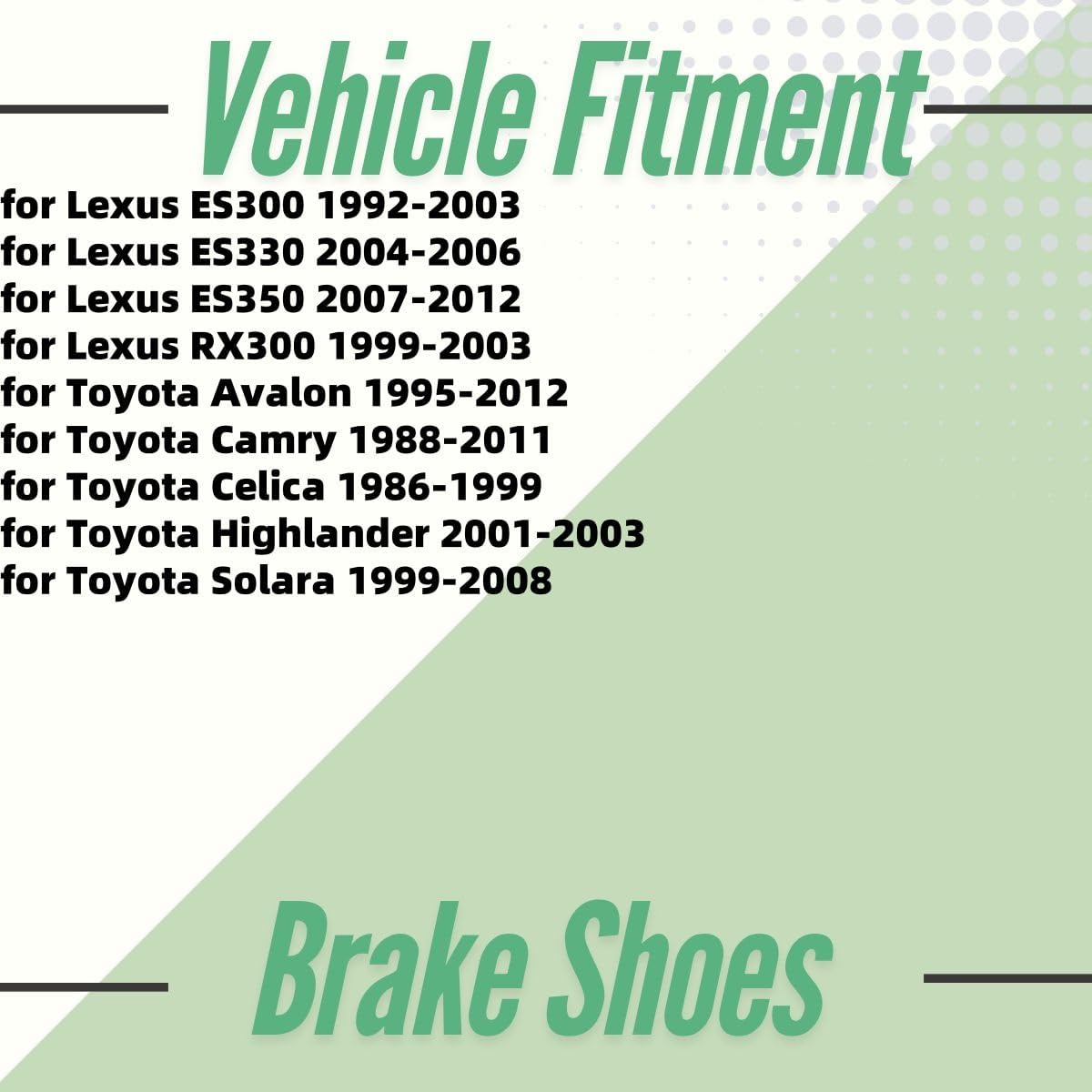 Rear Parking Brake Shoes Emergency Shoes Set for Toyota Celica 2.2L 1990 1992 1993 1994 1995 1996 1997 1998 1999 for Toyota Avalon 3.5L 2005 2006 2007 2008 2009 2010 2011 2012 Brake Shoe