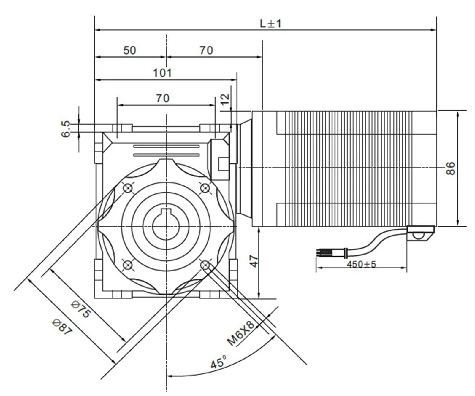 Reduktor prędkości silnika krokowego NEMA 12 NM z przekładnią ślimakową, przełożenie: 5:1/10:1/20:1/40:1/50:1/80:1(Stosunek 15 do 1,haftowane podwójne wyjście)