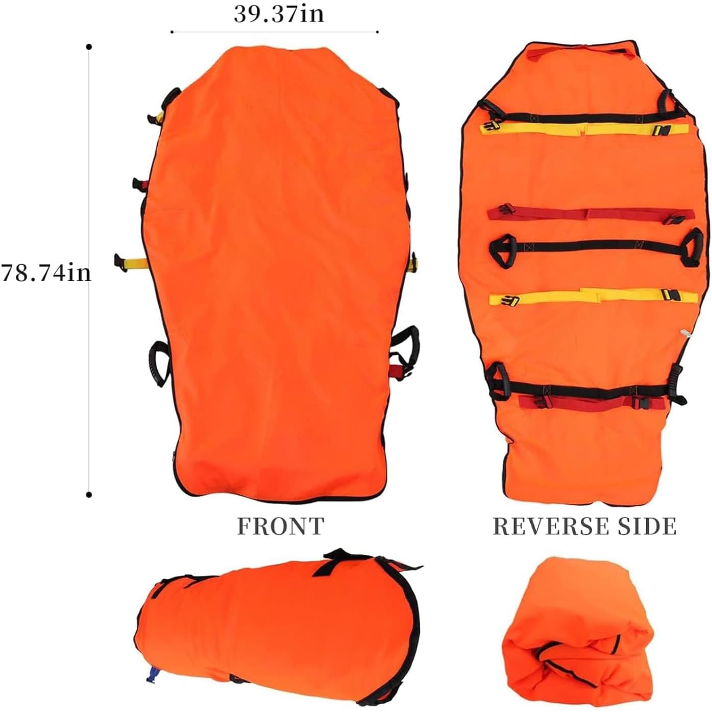 Camilla de rescate de emergencia, bolsa de aire de fijación de torso de presión negativa con soporte para el cuello, portátil con funda de transporte para respuesta a traumas y accidentes