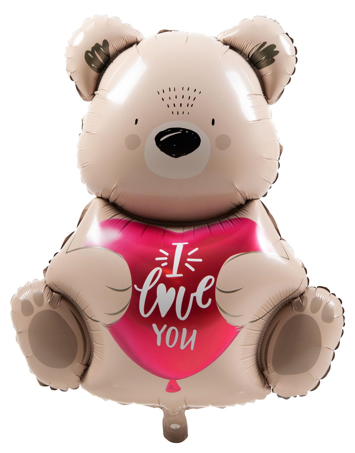 Folat B.V.- Folat 63794 Globo de Aluminio-Ombre Oso Pardo I Love you-56 cm-Decoración Romantica Día de San Valentín Bodas Nupcial Aniversario y Compromiso, Multicolor