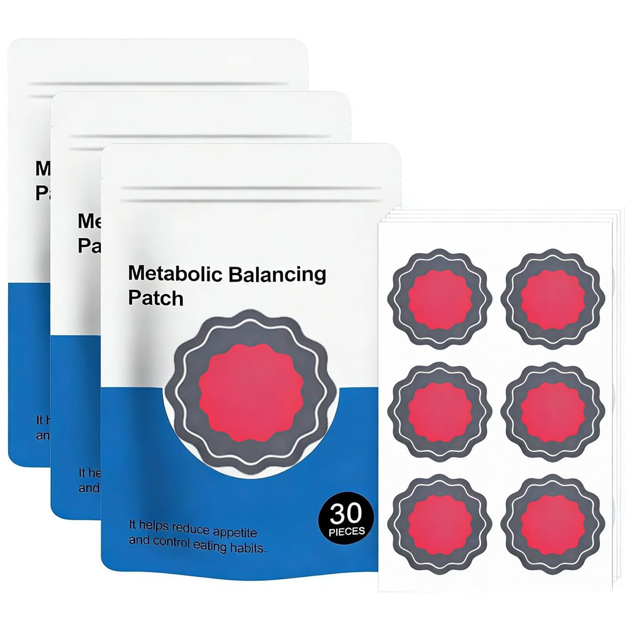 90 Stück Abnehmpflaster, Metabalance Patch, Berberin Pflaster Hautfreundliches Pflaste, Diskret & Komfortabel Für Erwachsene, Einfache Anwendung für alle Körpertypen, Vorteilspack