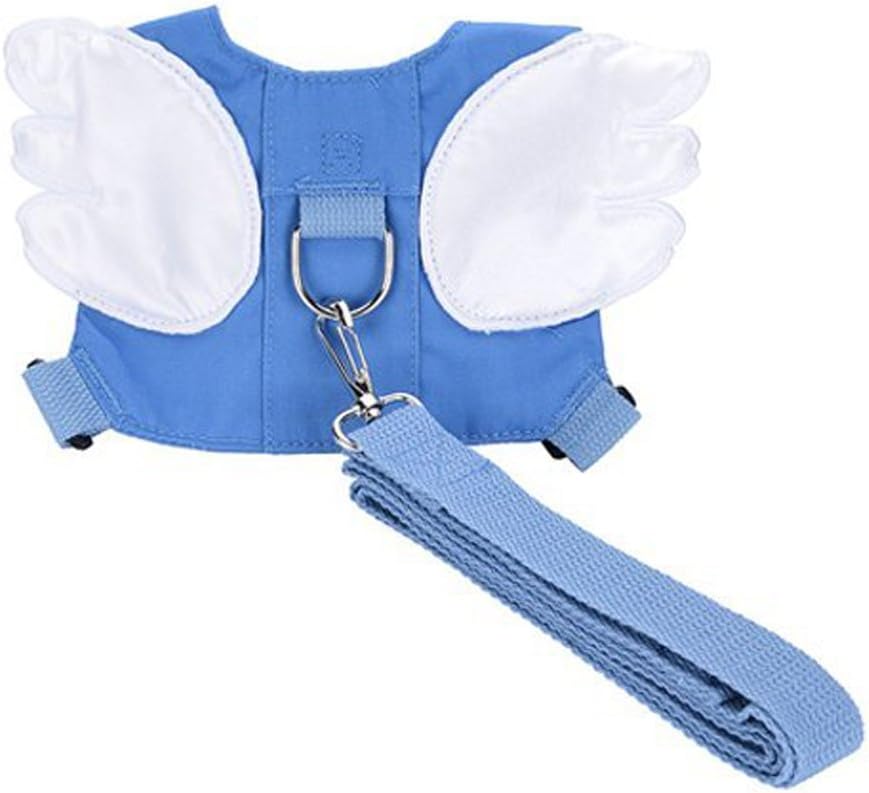 Eunice house Toddler Safety Harness Backpack, Baby Anti-Lost Backpack Kids Reins Child Walking Harness with Safety Leash Strap(Angel Wings,Blue)