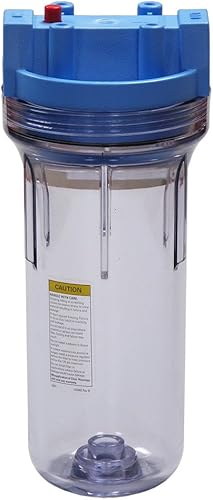 Miniatura 1 de Pentek 150071 3-BB armazón para filtro, color transparente, grande, de 34 pulgadas, con alivio de presión #10