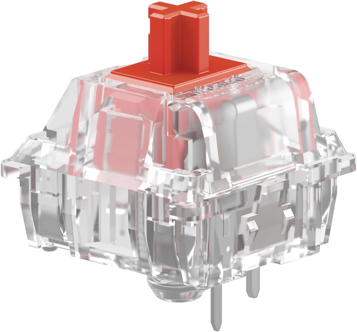 Gaming - Fox Linear Switches (110x) for Mech Keyboards, Pre-Lubricated, Silent Red Switches for Hot Swap & PC Gaming, Max RGB for Backlit, Cherry MX Compatible