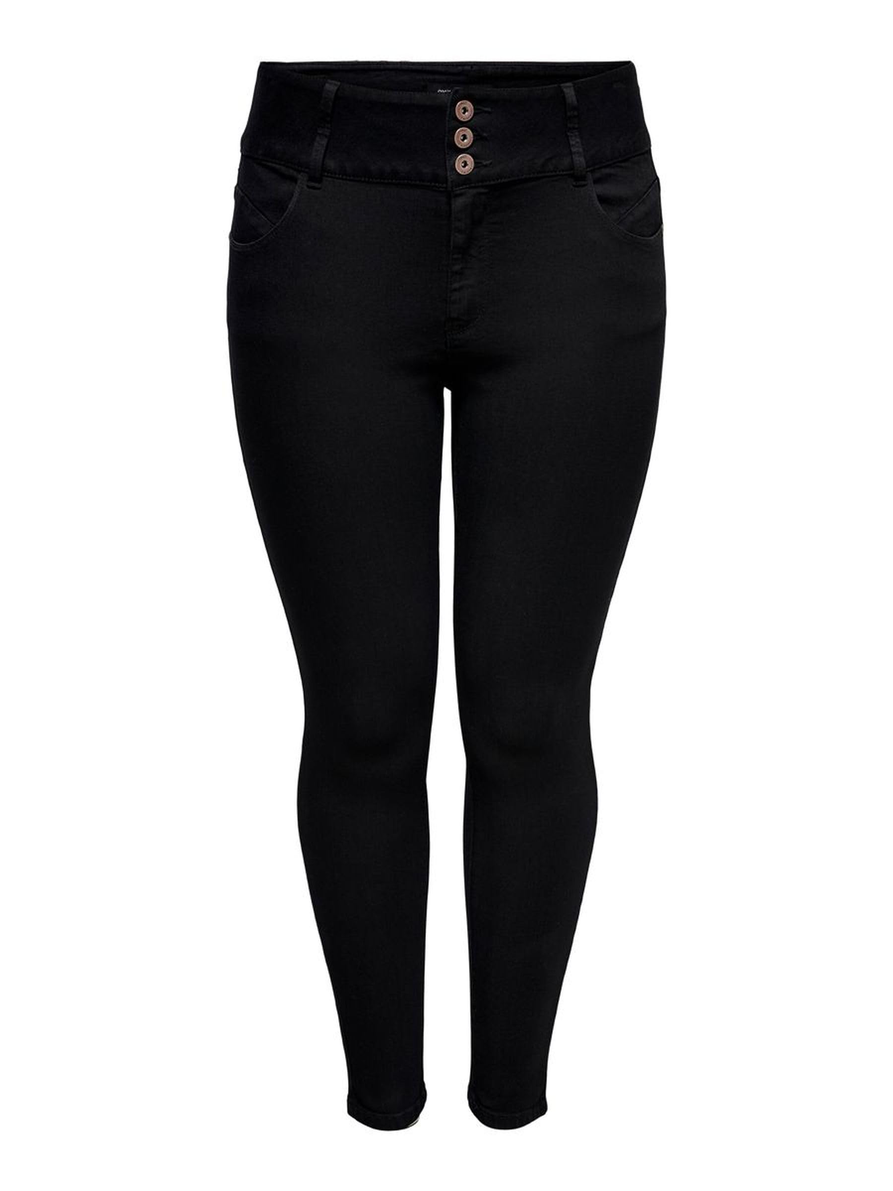 ONLY Carmakoma Damen Jeans Caranna Hw Sk ANK Jeans Black