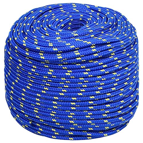 Toshilian Cuerda de Barco, Cuerda de amarre Cuerda de anclaje Cuerda Marina Cuerda de Barco Azul 6 mm 25 m Polipropileno