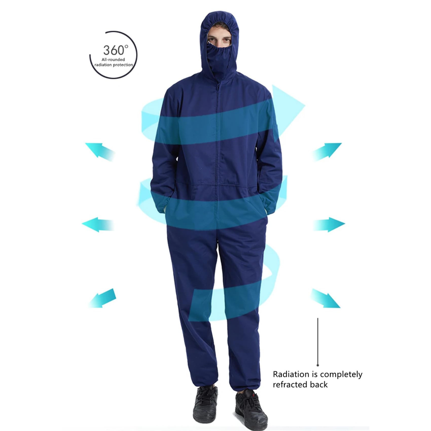 Combinaison de vêtements de Travail de Protection de Blindage EMF RF, Anti-rayonnement 5G, Combinaison Anti-rayonnement en Fibre d'argent
