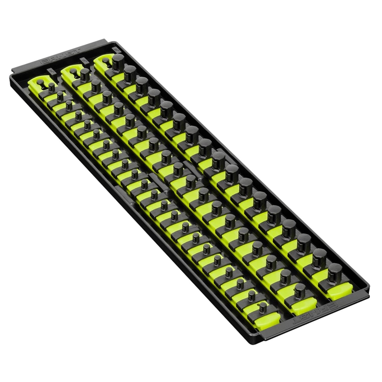 Ernst Manufacturing 8460HV Socket Boss 3-Rail Multi-Drive Socket Organizer, 18-Inch, High-Visibility, Hi-viz