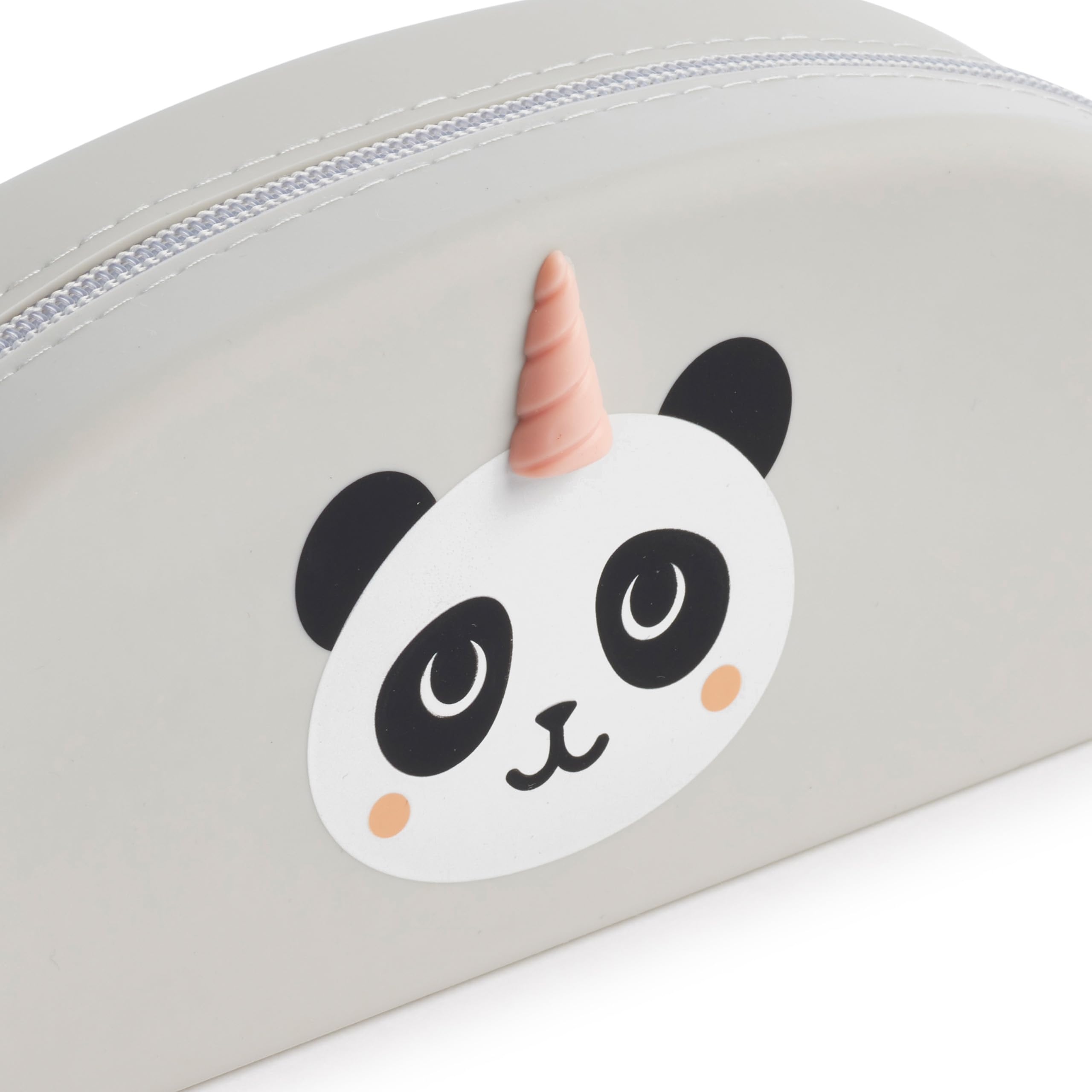 Miquelrius, Oval Pencil Case, 1 Compartment Case, Size 195 x 80 x 42 mm, Silicone Pencil Case, Zipper Closure, Grey - Image 3