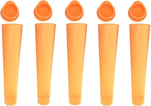 Miniatura 6 de SEIWEI Molde de silicona para paletas de helado, 5 piezas, bolsa de paletas para helados, fabricante de moldes para paletas de hielo con tapa,
