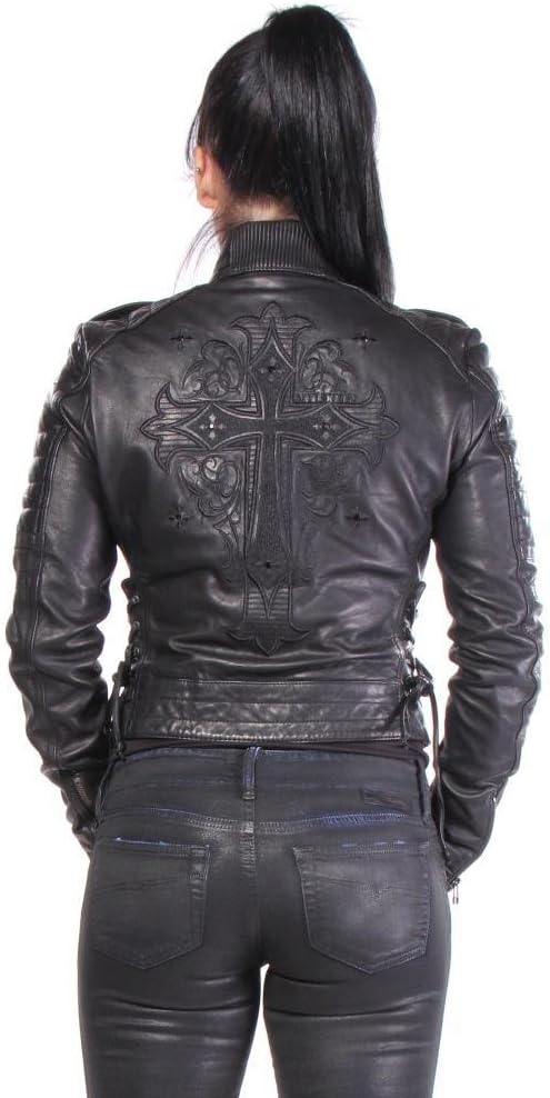 Affliction Women's Black Premium Leather Jacket Zambia Ubuy