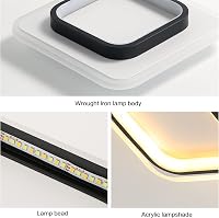 Goeco LED mennyezeti lámpa 20W dimmelhető, négyzet alakú, 24cm, 3 színhőmérséklet 7