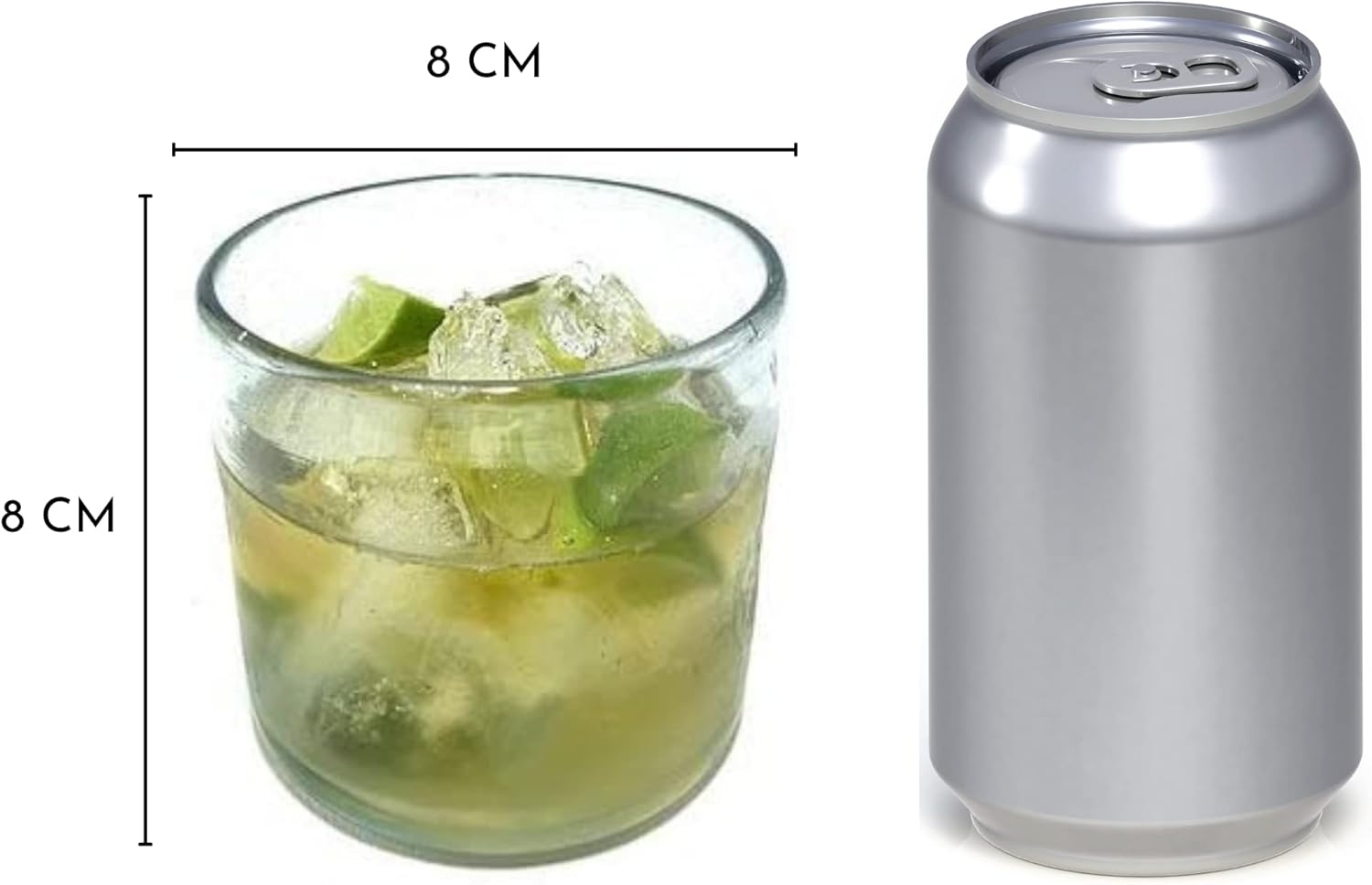 MAREY | Jug Set with Glass Water Glasses | Includes 6 Glasses & 1 Jug | Blown Glass Handmade in Mexico | Table Set | (Old Fashioned Glasses 8 Oz, Jug 2 Lts, Natural)