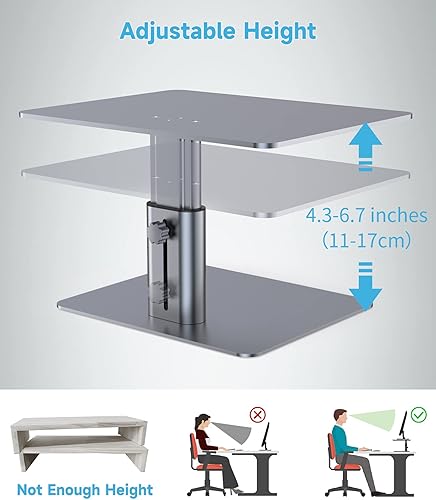 Miniatura 4 de BoYata Monitor Stand, Adjustable Monitor Riser Metal Computer Stand Compatible with TV, PC, Laptop, Computer, iMac, and All Screen Display-Space Grey