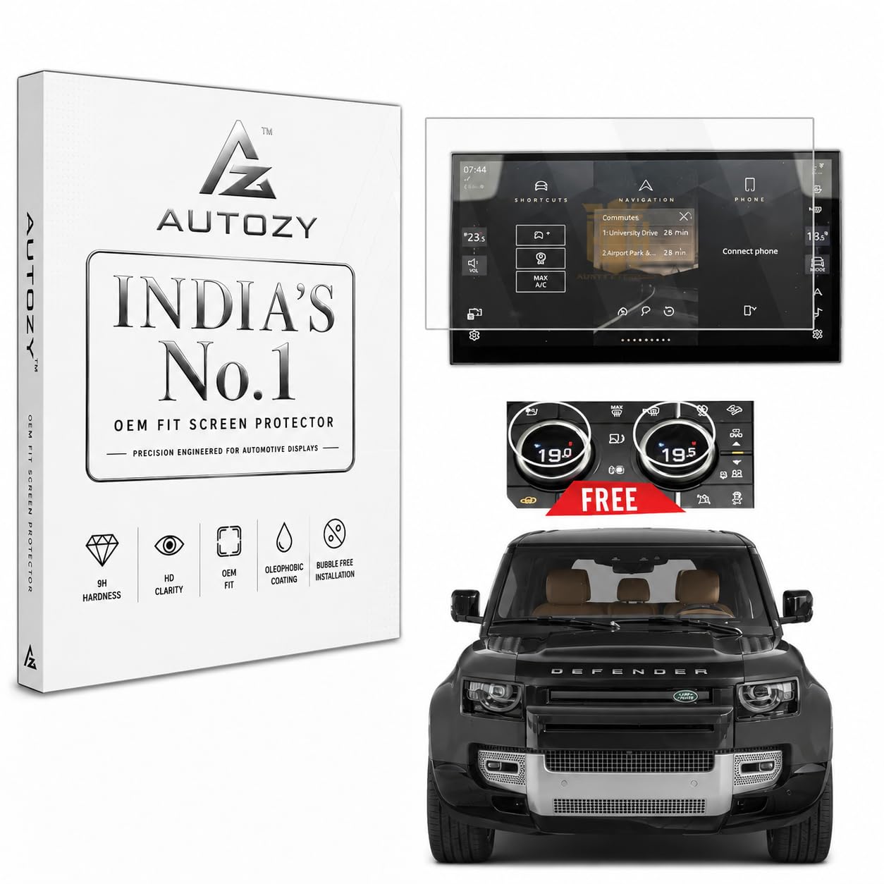 Screen Protector Compatible with Land Rover Defender OCTA, Defender 130, Defender 110 & Defender 90 (2022-2026) | 11.4 Inch Infotainment Screen + AC Touch Panel Protection Kit | HD Clear | 9H Scratch Resistant | Bubble Free Installation | Fingerprint Resistant-image-44
