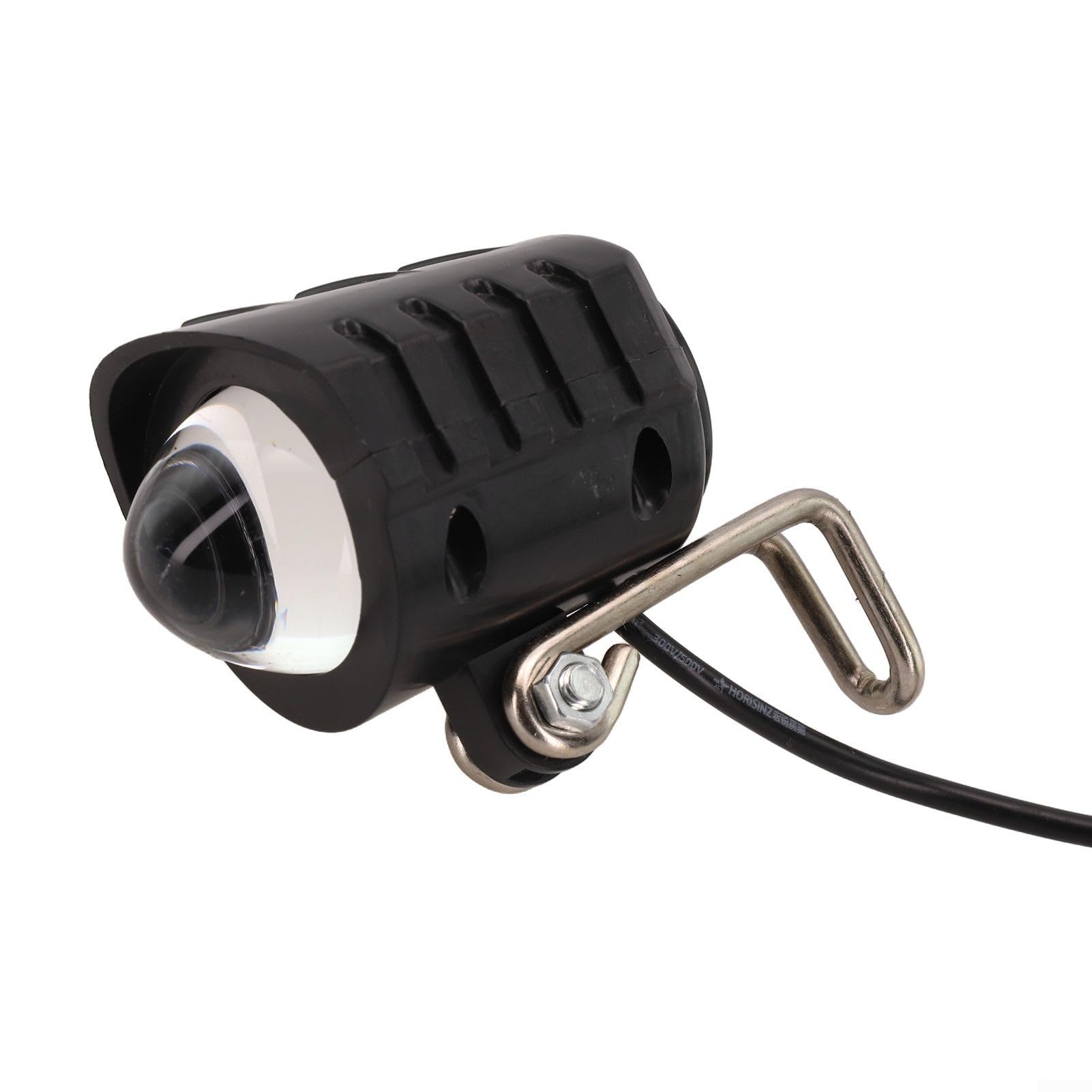 Electric Scooter LED Headlight with Lens, Aluminum Alloy Housing, 36V 48V 60V Compatible, IP65 Waterproof, Built-in Speaker for E-Bike Parts Accessories(J-LED-1D（H）)