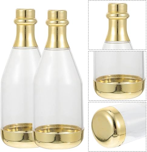 Miniatura 8 de 20 botellas de champán mini botellas de caramelo, botellas transparentes de plástico, regalos a granel para ducha, caja de regalo de boda, color