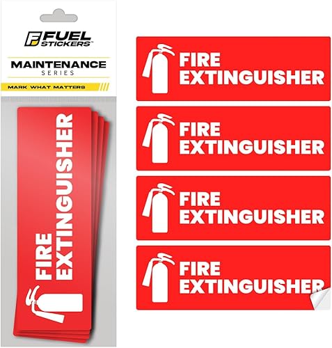 Adhesivo para extintor de incendios para negocios, oficina, comercial, propietario (alquiler a corto plazo), letrero de extintor de incendios de