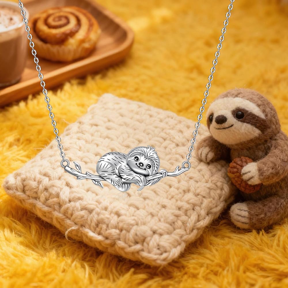 Sloth Necklace for Women Sterling Silver Cute Sloth Pendant Jewelry Gifts for Women Christmas Gifts - Image 5