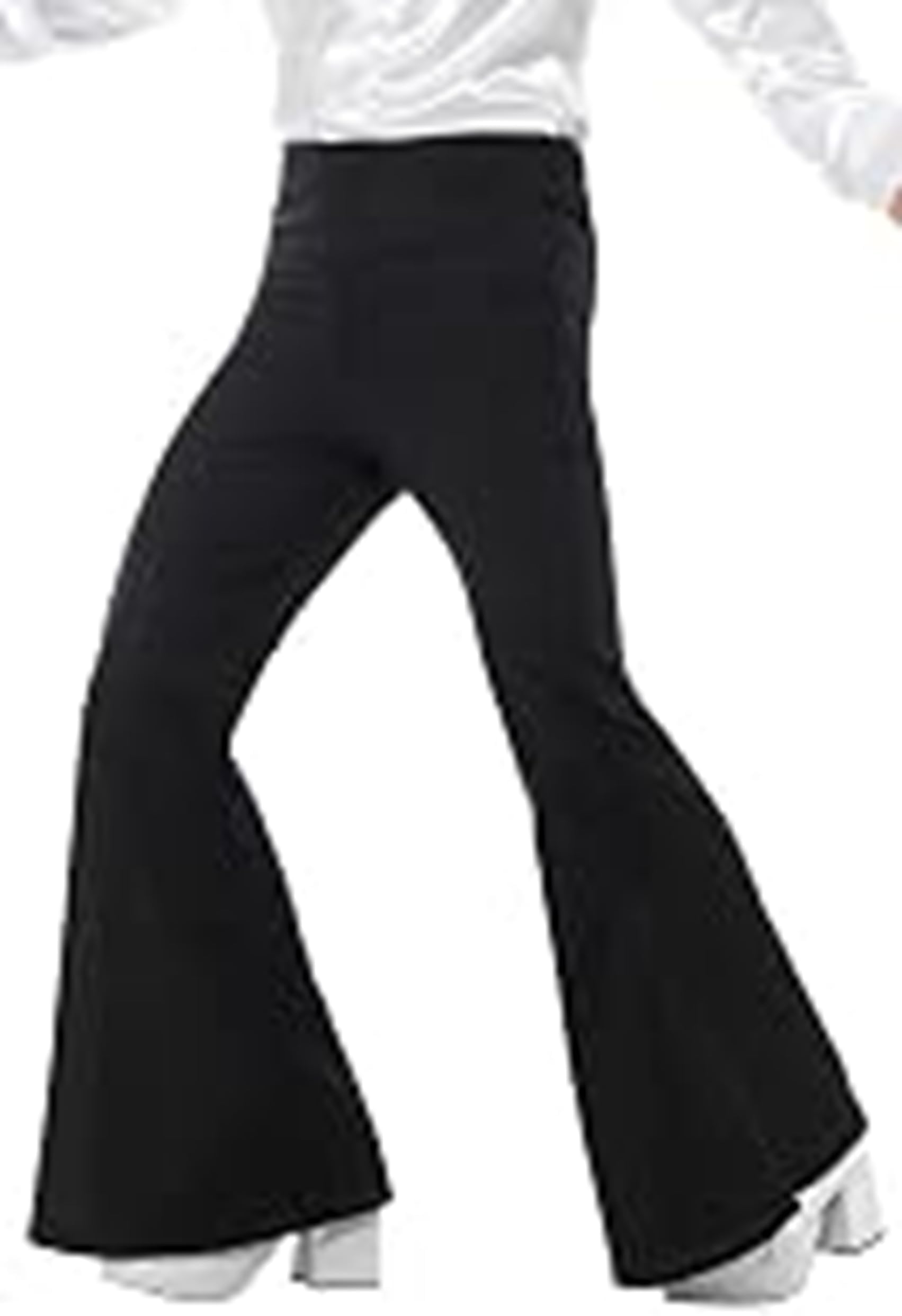 Flared Trousers, Mens, Black , 1960's Groovy Fancy Dress, 1960s Dress Up Costumes