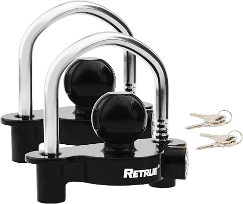RETRUE Cerradura de Acoplador Universal Candados para Remolque Candados de Enganche de Bola Cerradura de Enganche de Remolque Ajustable de Seguridad
