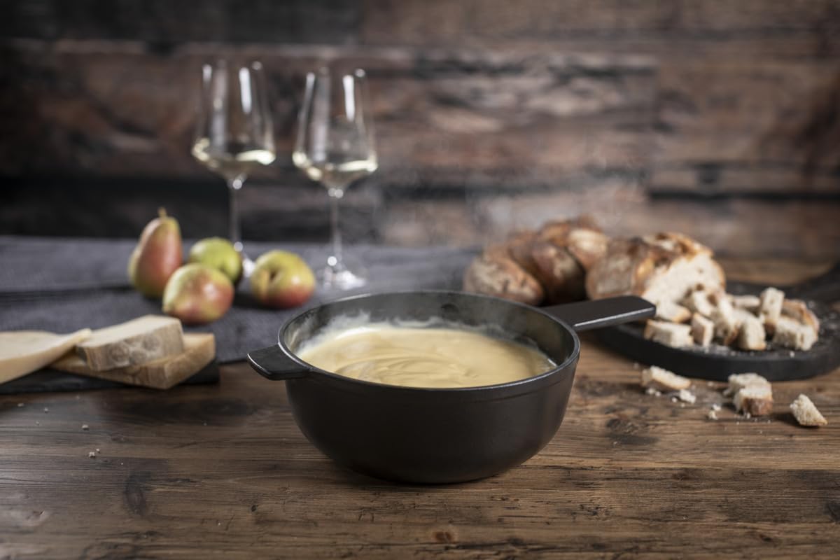 Kuhn Rikon 32324 Caquelon à Fondue en Fonte, 3,2 L, Compatible Induction