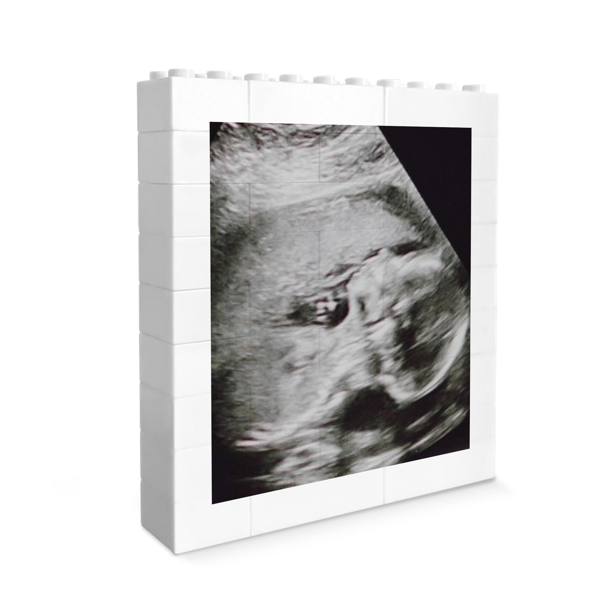 RED OCEAN Personalised Baby Scan Photo Plaque Pregnancy Annoucement Gifts For Daddy Grandparents Brick Photo Block Puzzle Gift For Him Her Baby Frame Keepsake