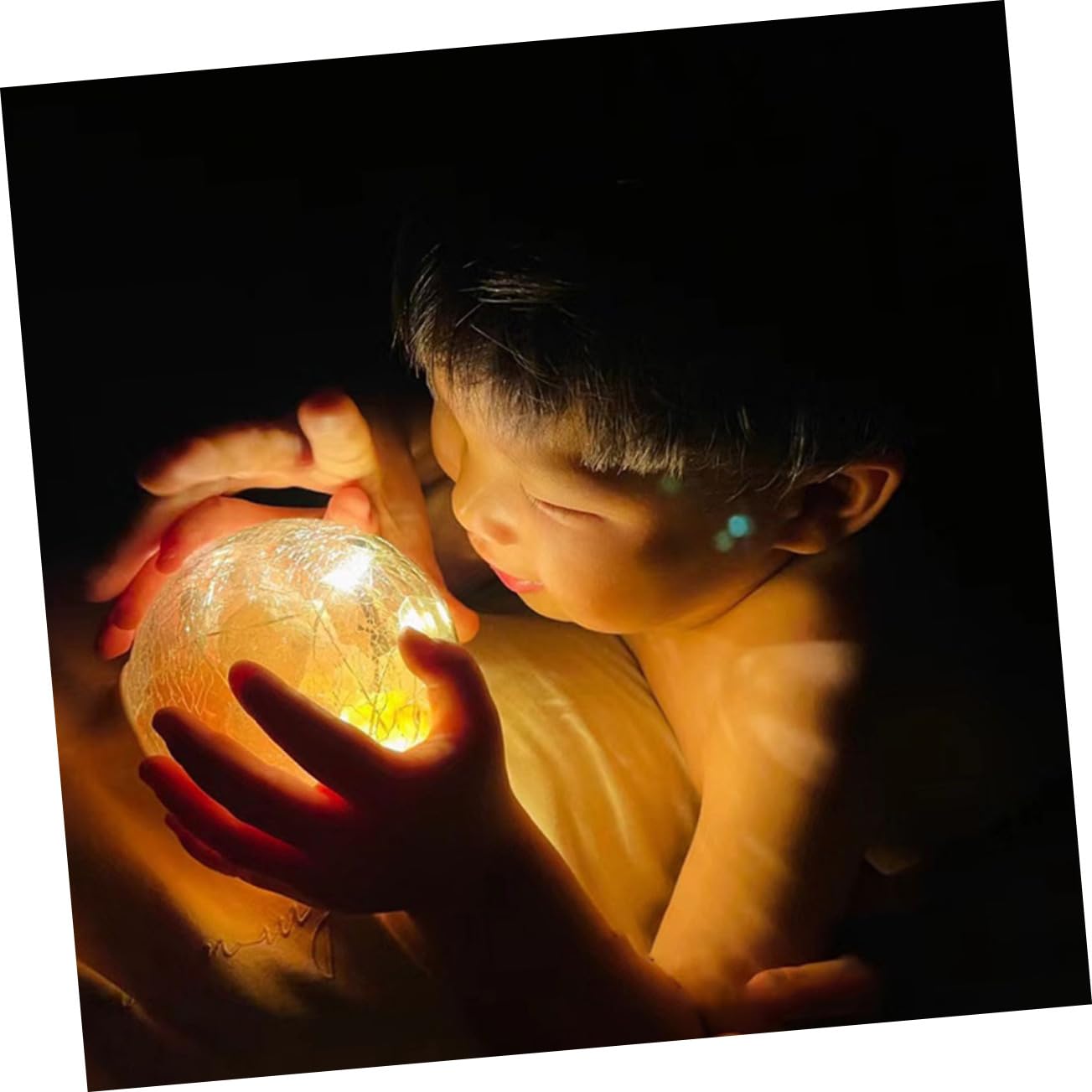 LIFKOME Crystal Salt Organic Lamps Black for Bedroom Home Decor LED Bedside Small Lamp White Salt-lamp Light Salt Night Light Decorative Globe Glass Transparent