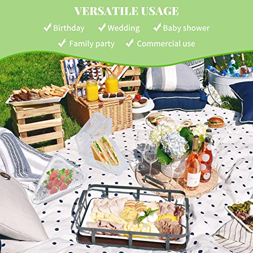 Hiqqugu 100 Pcs Triangle Plastic Hinged Take Out Containers Clamshell Take Out Tray, Clear Plastic Take Out Containers For Dessert, Cakes, Cookies, Salads, Pasta, Sandwiches (5.5X4X3 In) #TOP7