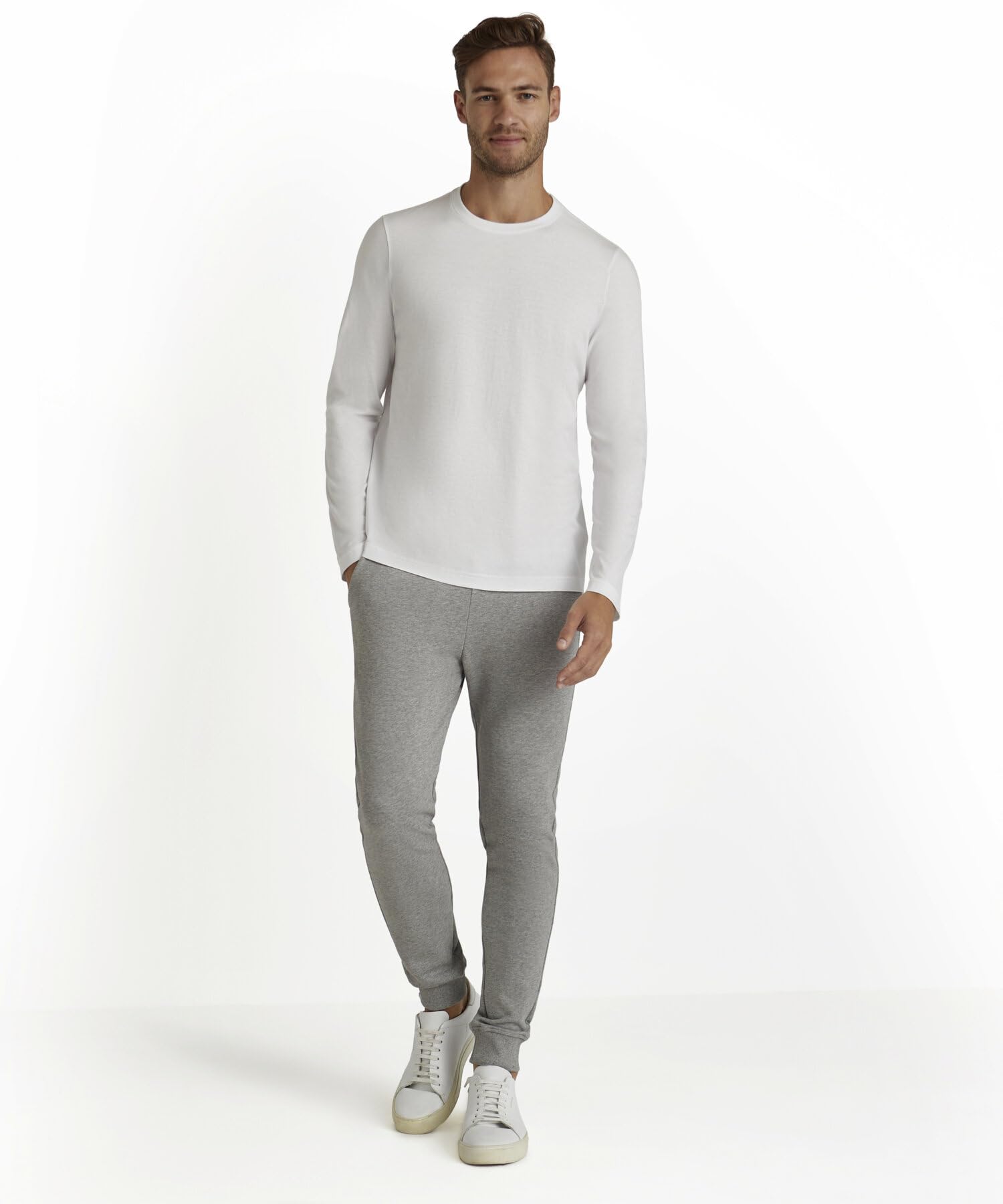 FALKE Herren Basic T-Shirt Longsleeve Pullover atmungsaktive Baumwolle weich Langarm bequem sehr leicht 1 Stück