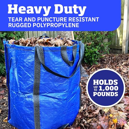 Image of DURASACK Heavy Duty Home and Yard Bags, Multicolored, 3 Pack | 48-Gallon Reusable Self-Standing Lawn and Leaf Bags Garbage Can with Reinforced Handles