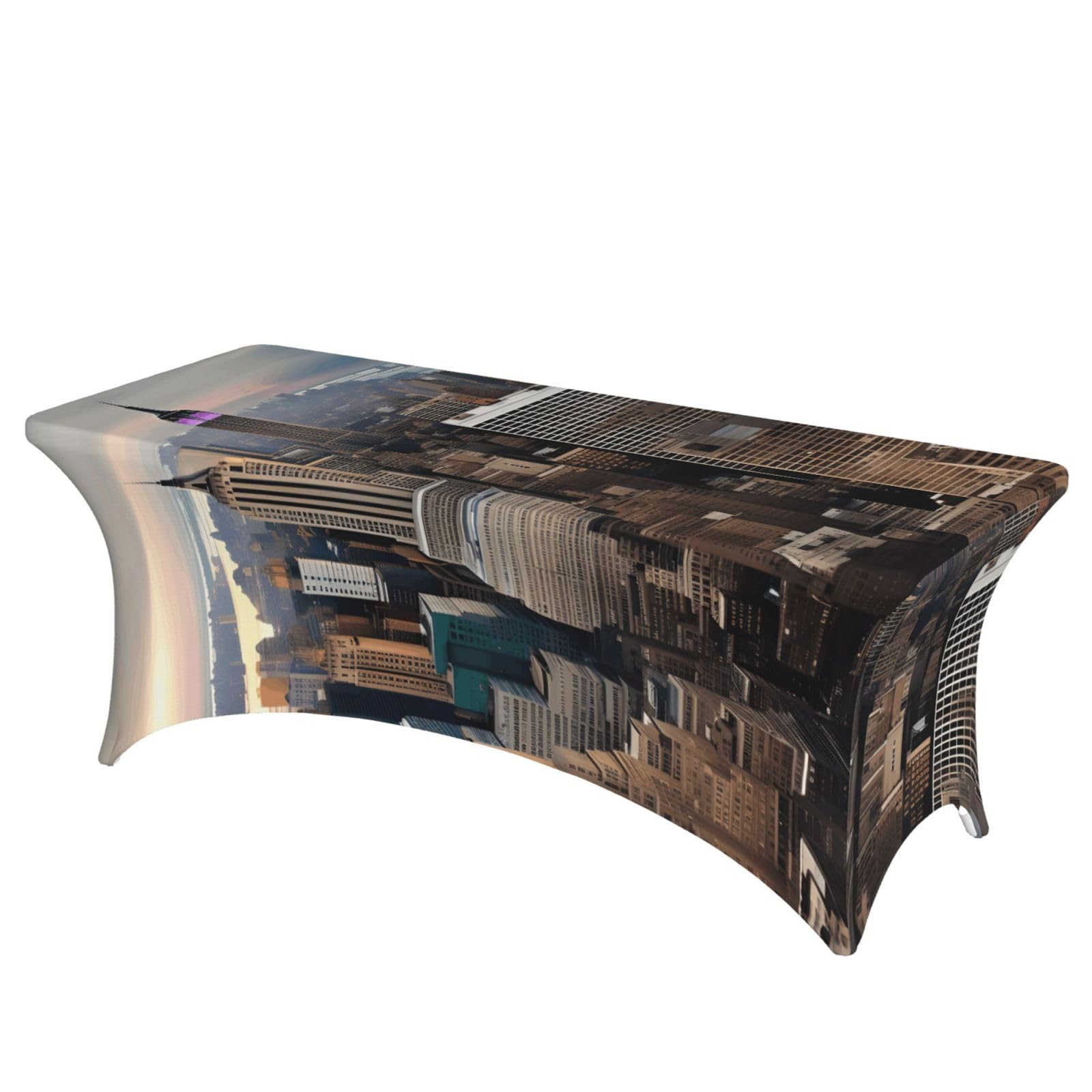 AYYQWE New York Fashion City Print Elastic Rectangular Tablecloth For Banquet Outdoor Picnics Office Table Cover