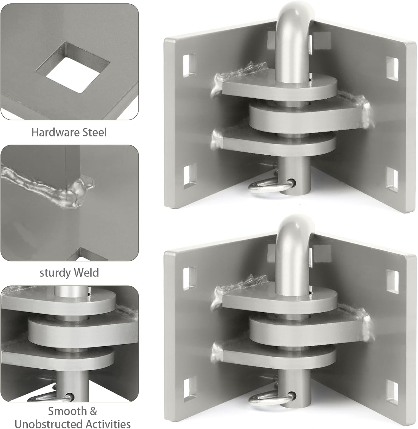 Stationary Dock Connector Hinge Kit,Floating Dock Hinges Hardware Brackets,Heavy-Duty Boat Dock Hinges Kit, Male & Female T Style Corner Hinge Dock Parts Connect Ramp to Floating Dock