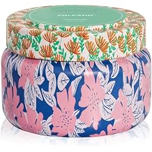 Capri Blue Scented Candles for Women & Men - Pattern Play Travel Tin Small Candles - Soy Wax Blend - Luxury Home Decor with Notes of Tropical Fruits and sugared Citrus Volcano, 8.5 oz