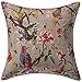 Stylo algodón de Cultura de cojín étnico Impreso Kantha Puntada 16x16 Beige Bird Almohada Cubierta