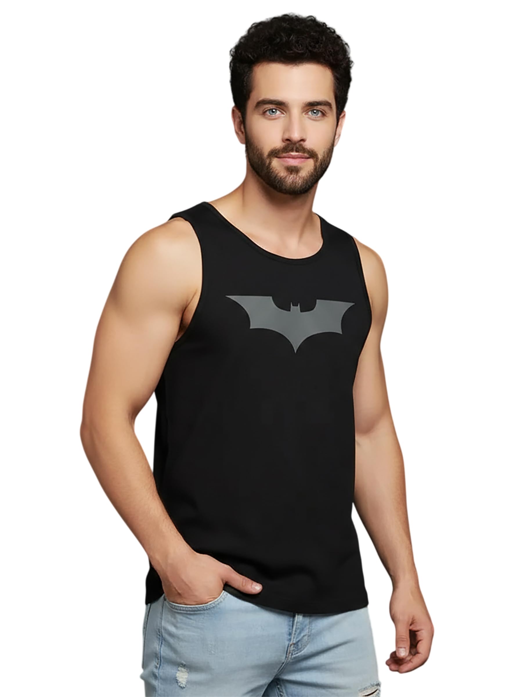 Polyester Bat Graphic Printed Vest for Men | Round Neck | Sleeveless | Regular Fit | Summer & Gym Wear for Men-image-27