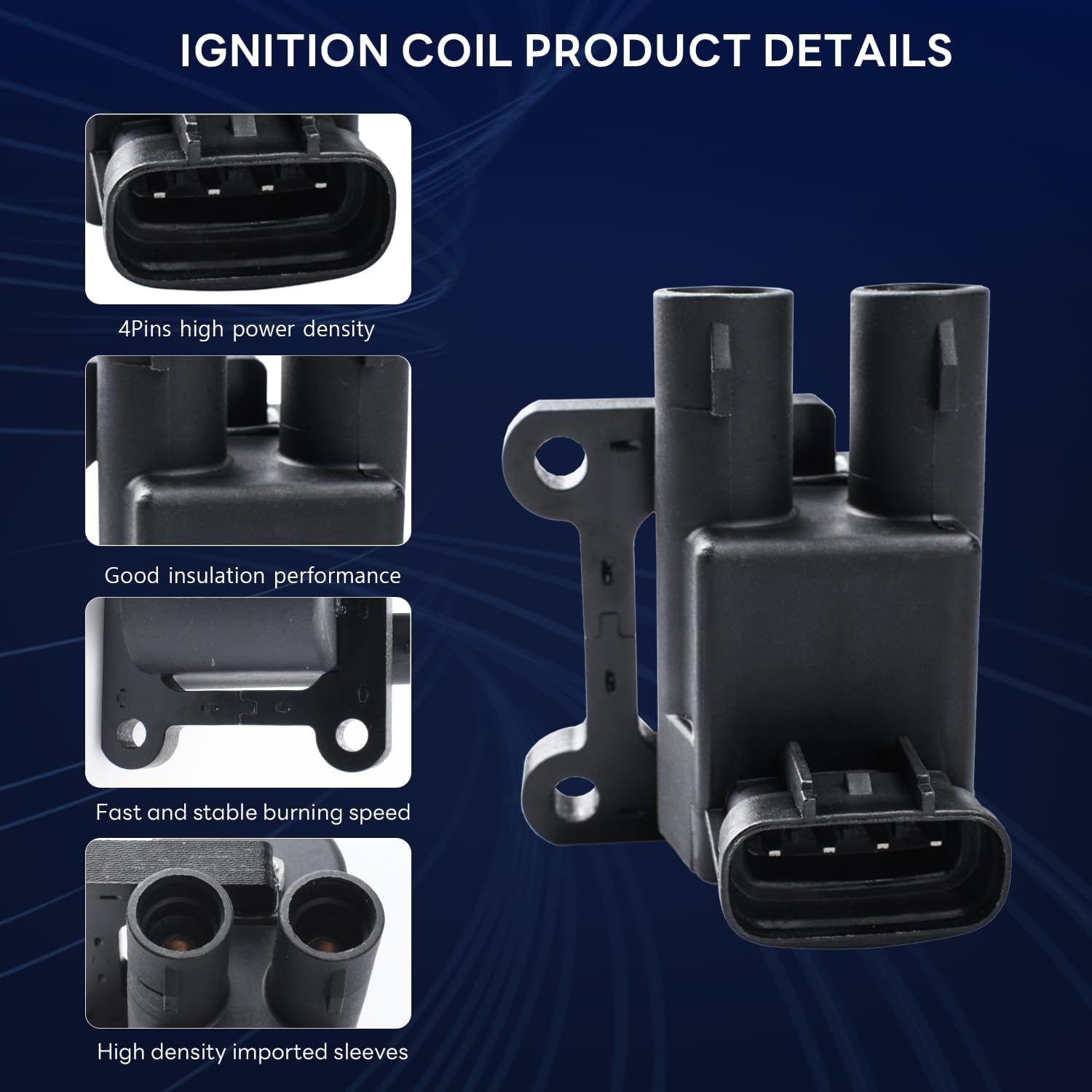 2 PCS Ignition Coil Pack UF246 and 4 PCS Iridium Spark Plugs (Set of 2+4) Compatible with Chevy 1998-1999 Prizm 1.8L l4; Compatible with Toyota 1998-1999 Corolla 1.8L l4 For 88970216