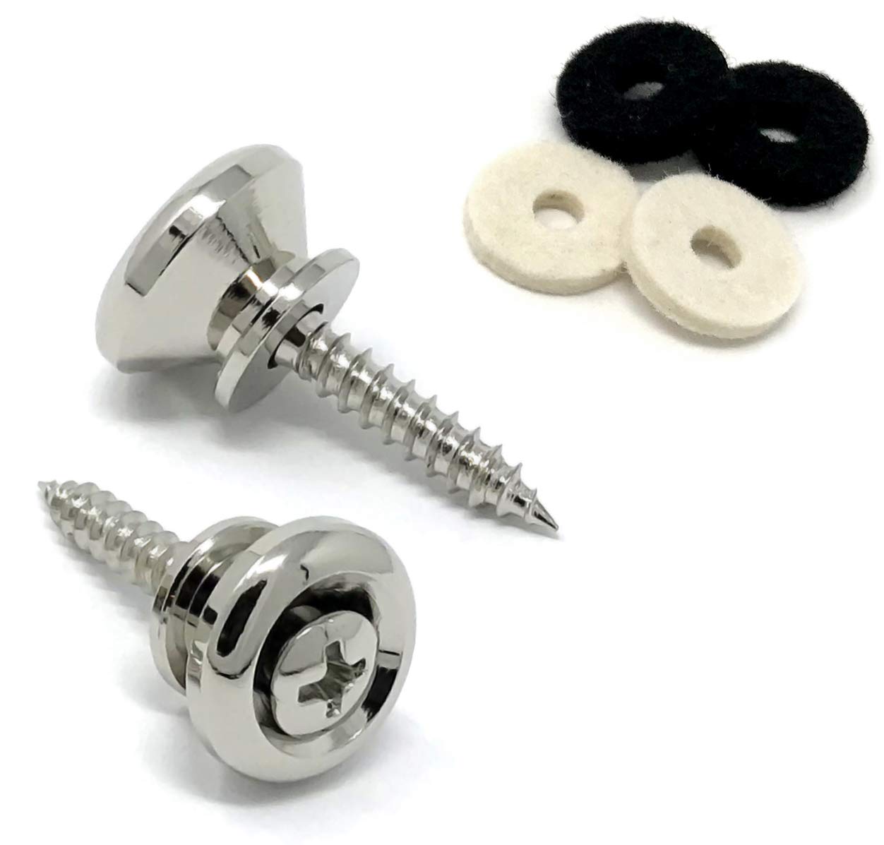 VINTAGE FORGE Guitar Strap Buttons Nickel