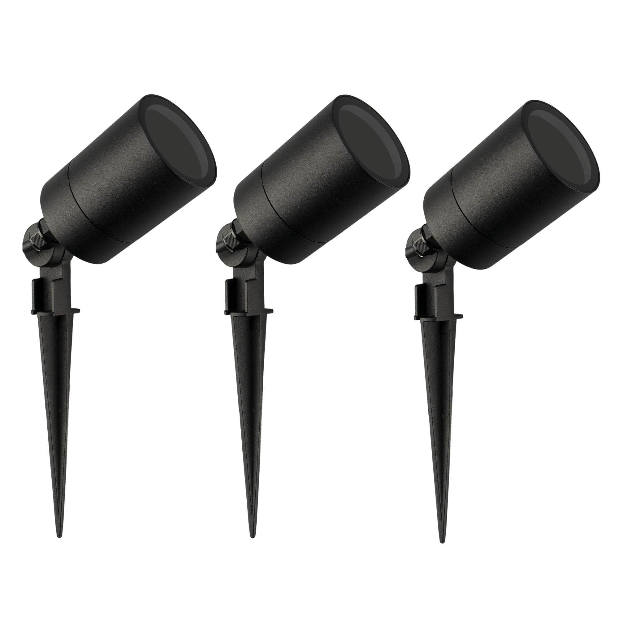 Ledvion 3X LED Strahler GU10 Fassung 5W IP65 Schwarz inkl. Schnellanschluss