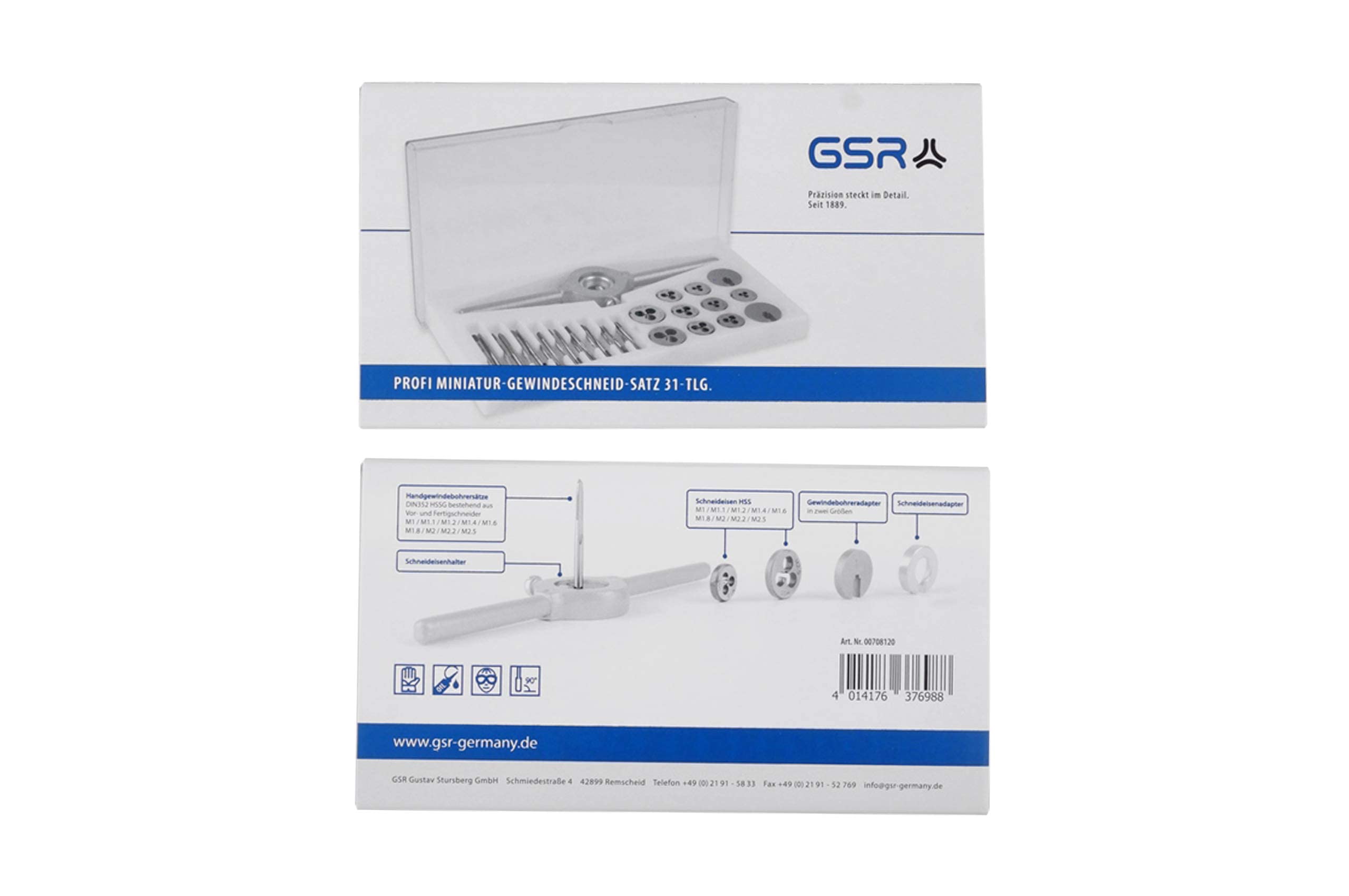 GSR-31 tlg. HSS Miniatur Gewindeschneidsatz M1-M2, 5