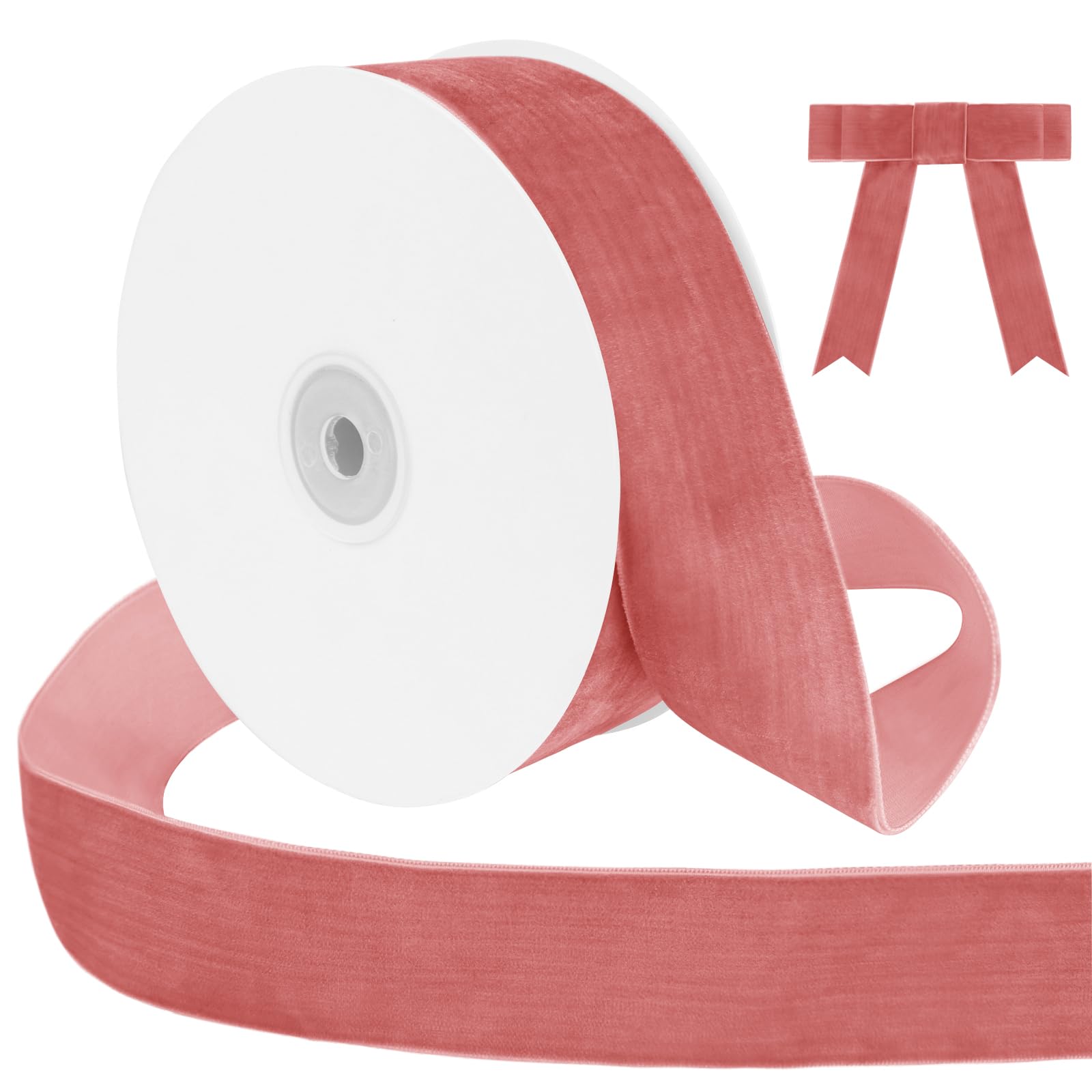 Uiopa Leather Pink Velvet Ribbon, 38mm x 9m Single Face Wrapping Ribbon, Vintage Velvet Ribbons for Gift Wrapping, Wreaths, Wedding, Party, Home Decor, DIY Crafts