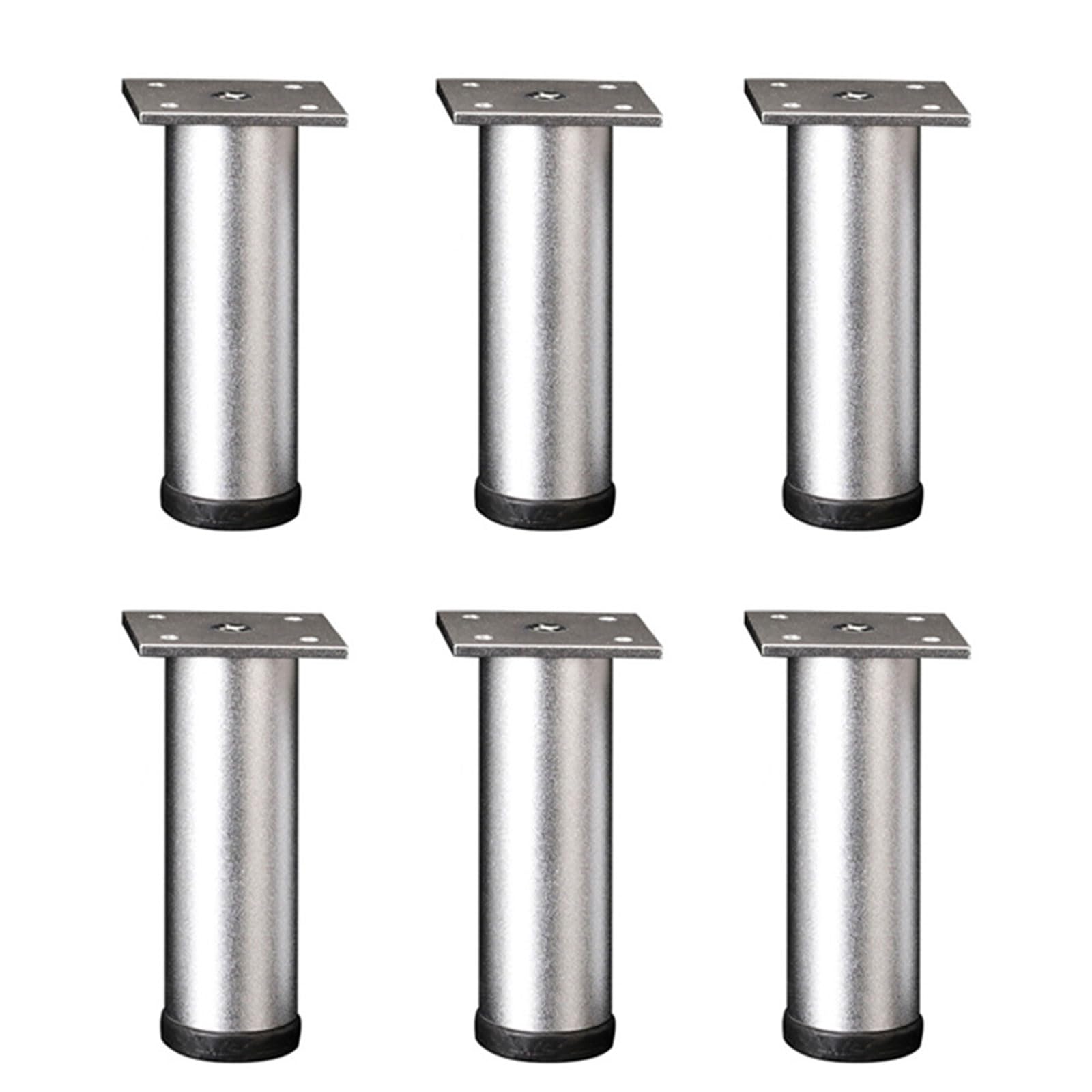Kahdgss Silver 6Pcs Adjustable Bed Risers With Antislip Base Load-Bearing Replacement Leg Furniture Leg Extenders For Beds And Tables Modern Bed Extenders