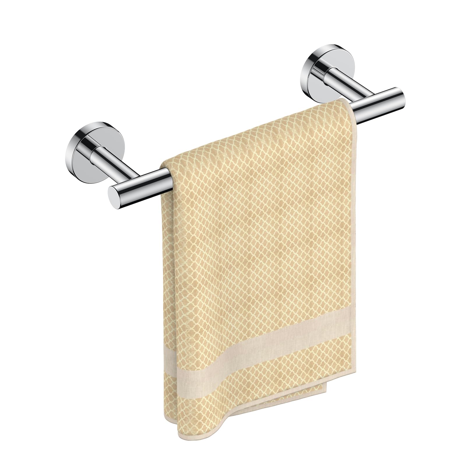 FORIOUS Towel Bar Wall Mounted, Stainless Steel Towel Racks for Bathroom, Includes Wall Mounting Hardware (Chrome, 14 Inch)