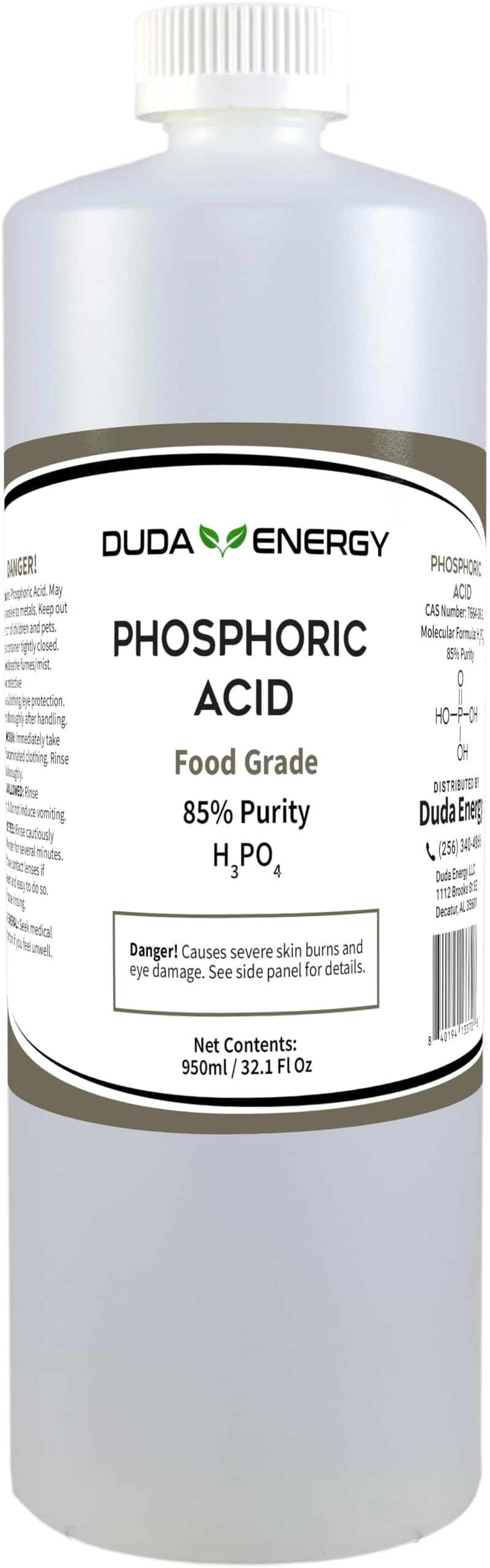 Duda Energy 1 Quart / 950ml 85% Food Grade Phosphoric Acid Rust Remover Clean Etch Metal