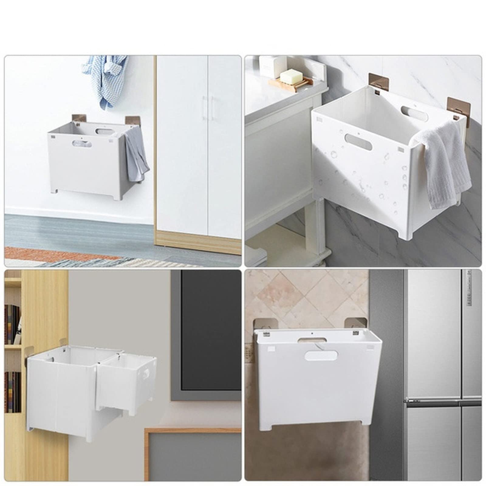 Wäschekörbe, Wäschekörbe, Badezimmer, zusammenklappbarer Schmutzwäschekorb, Haushalts-Wandbehang, großer Hafen (weiß A)