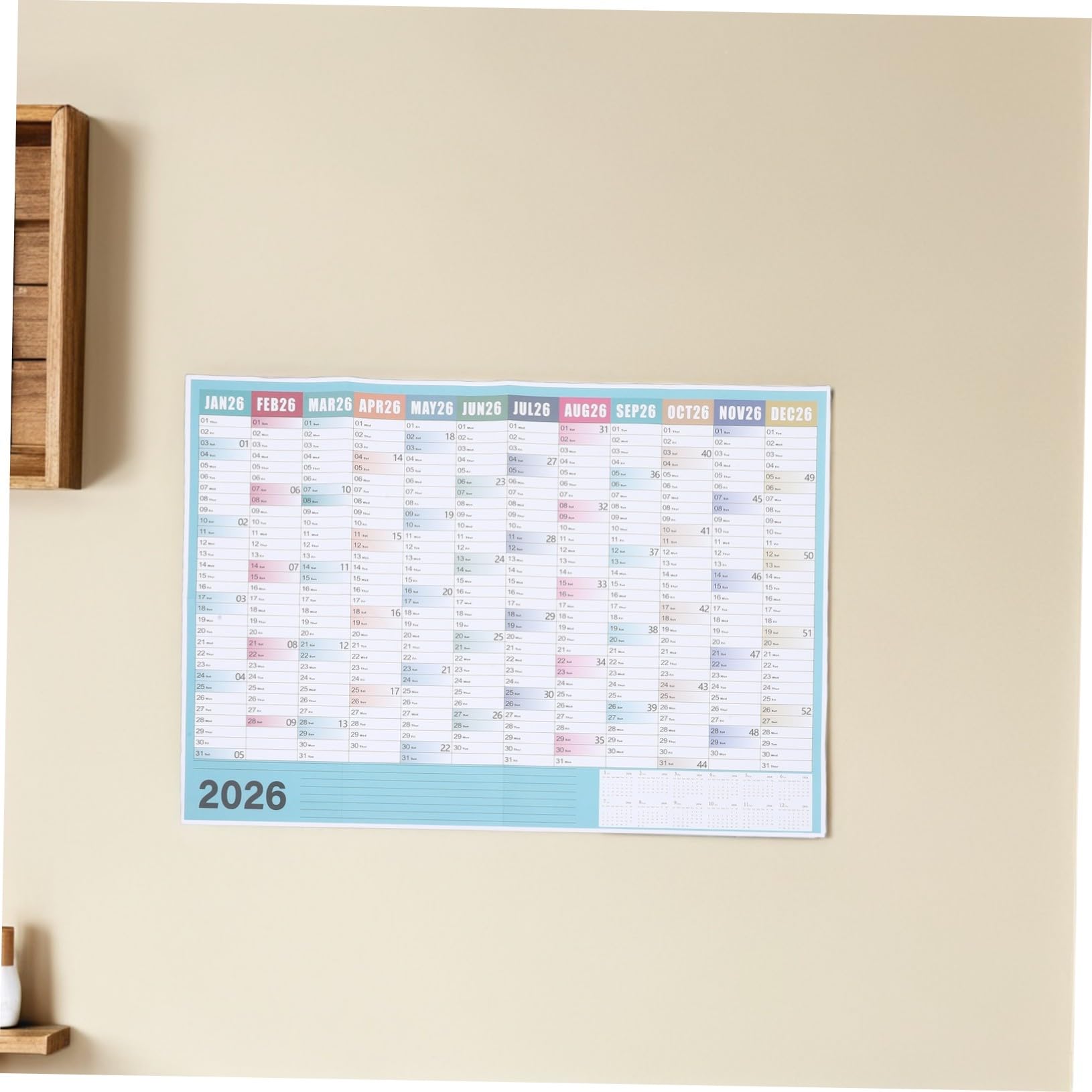 Kalender 2026, Tageskalender zum Abreißen, Wandkalender mit großem Datum, kompakter englischer Tischplaner für Zuhause, Büro, Studentenwohnheim, Klassenzimmer, Terminerinnerung und