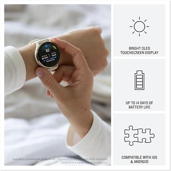 Garmin Venu 3S GPS Smartwatch, 41 mm, AMOLED, French Grey - 3