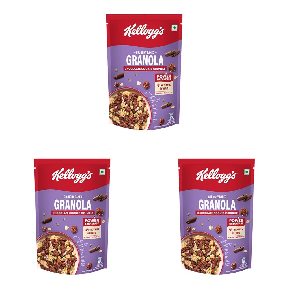 Kellogg's Crunchy Granola Chocolate & Almond |Muesli |Power Breakfast | 400g (Pack of 3)-image-29