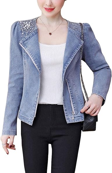Womens embellished denim jacket Clearance