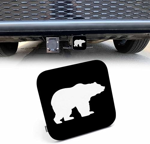 Beabes White Bear - Cubierta de tubo de enganche para receptor de automóvil, diseño de oso de animales para caminar, remolque, cubierta de enganche disponible en Yaxa Peru